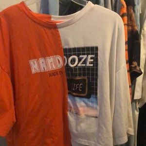 Mixed print tee